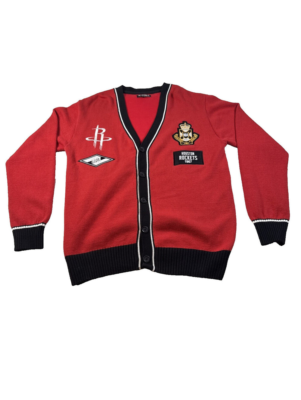 FISLL Men’s NBA Houston Rockets Cardigan Size L Red Sweater New With Tags